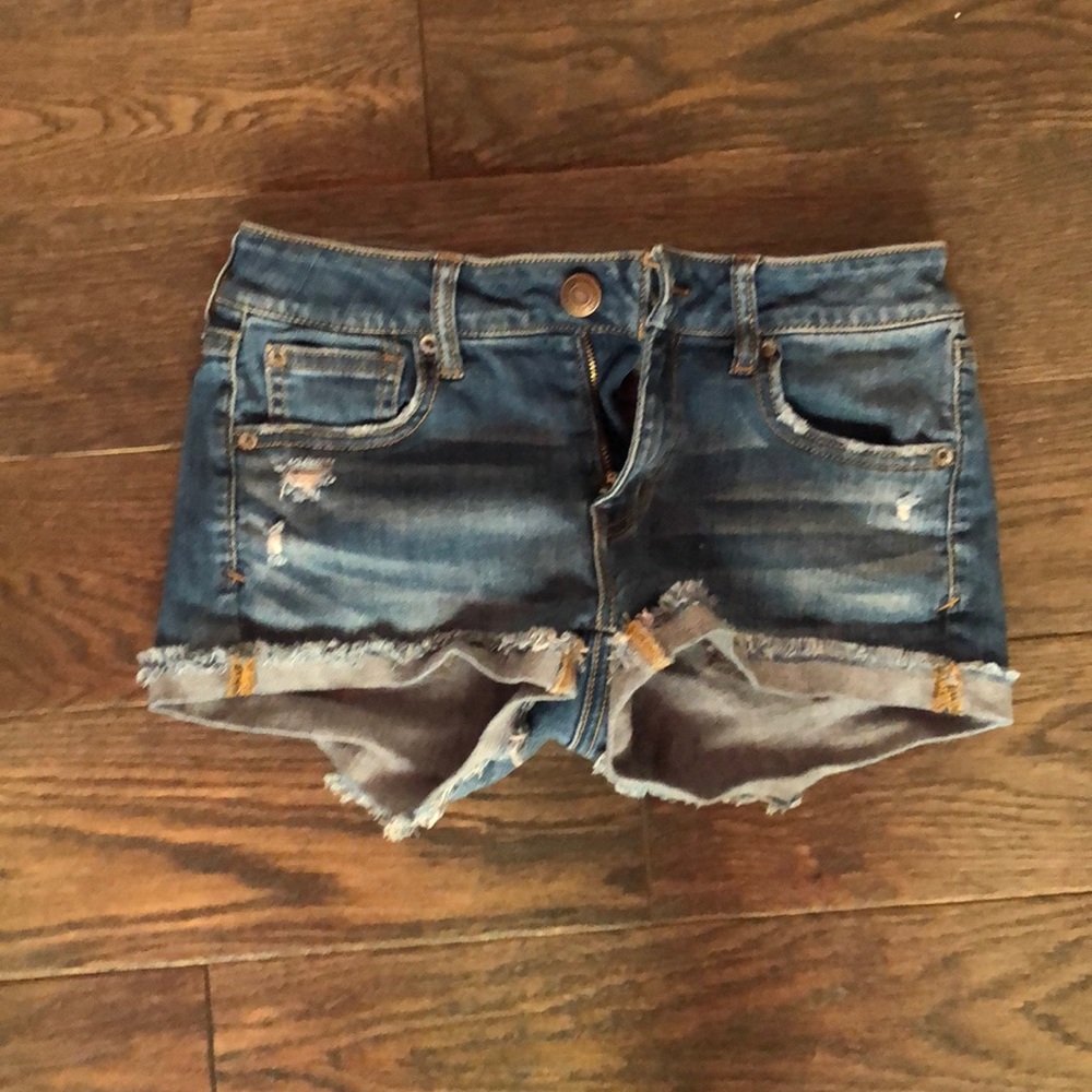 AE denim super stretch shorts